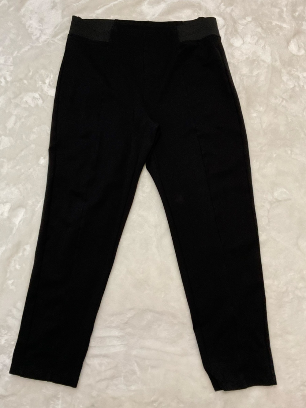 Terra & Sky Black Stretch Ponte Pull-On Ankle Stretch Pants 0X (14W)